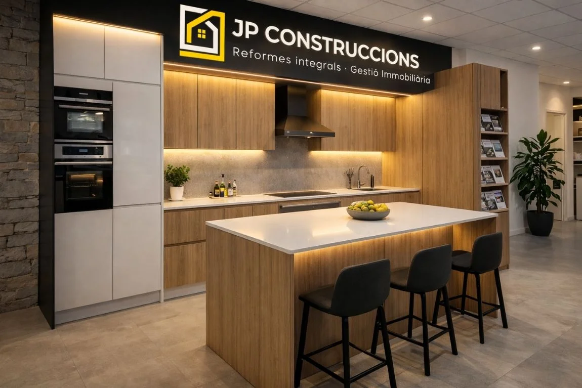 Cocina moderna en showroom de JP Construcciones